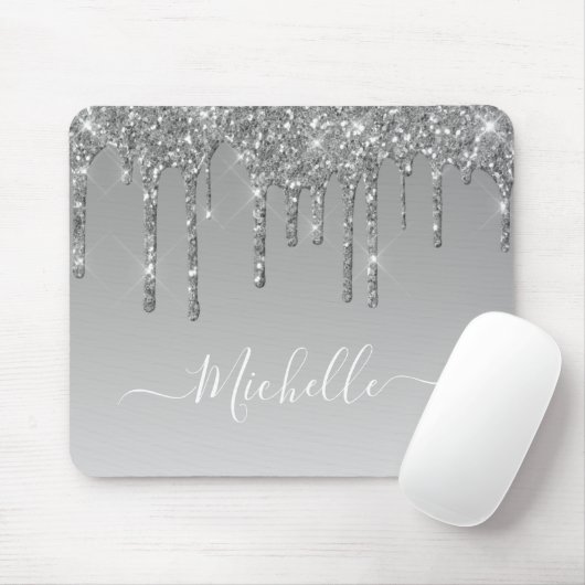 Tropfen-Mauspad für silberne Glitzer Mousepad (Mit Mouse)