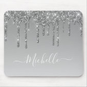 Tropfen-Mauspad für silberne Glitzer Mousepad (Vorne)