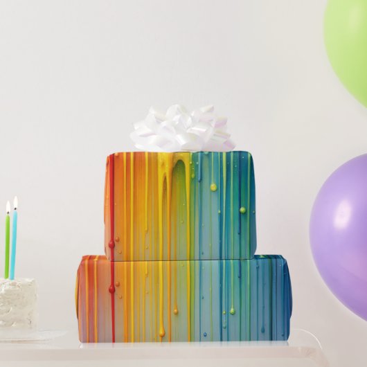 Tropfen mit dynamischem Regenbogen-Effekt Geschenkpapier (Partygeschenke)