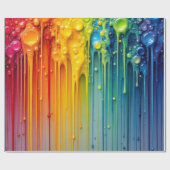 Tropfen mit dynamischem Regenbogen-Effekt Geschenkpapier (Flach)