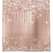 Tropfen mit funkelnd Glitzer Rosa Rose Gold Blush  Duschvorhang (Vorderseite)