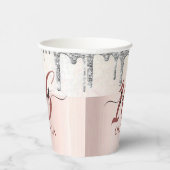 Tropfen mit funkelnd Glitzer Sweet 16 Sechzehn Pap Pappbecher (Rechts)