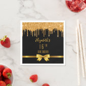 Tropfen mit Goldbug, schwarz, Glitzer Serviette (Beispiel)