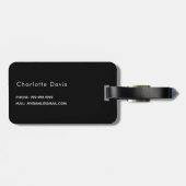 Tropfen mit Monogramm-Namen für Schwarzer Glitzer Gepäckanhänger (Rückseite horizontal)