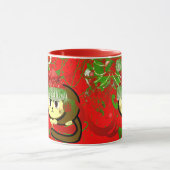 Tropfen mit roten und grünen Grumpy-Katzenfarbe Tasse (Zentrum)