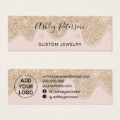 Tropfen Ohrringe aus goldfarbenem Glitzer (Vorne & Hinten)