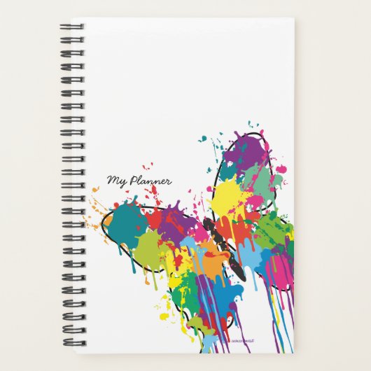 Tropfen Paint Abstrakt Butterfly Planner Planer (Vorderseite)