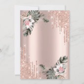 Tropfen, Palmbranchen, Rose zum Hochzeitstag Einladung (Rückseite)