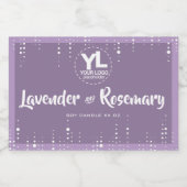 Tropfen Regen Glitzer Lila Soy Candle Packung Lebensmitteletikett (Einzelnes Label)