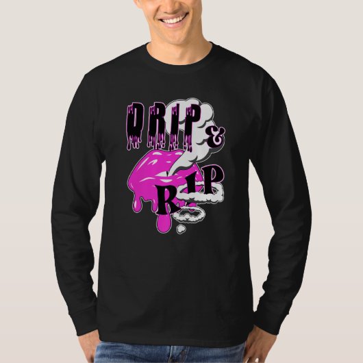 Tropfen & Rip Vaping Lips & Vapor Rings für Nikoti T-Shirt (Vorderseite)