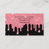 Tropfen Rosa Glitzer Sparkle Makeup Artist Salon Visitenkarte (Rückseite)