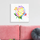 Tropfen-Rose für Aquarellfarben Leinwanddruck (Insitu (Wohnzimmer))