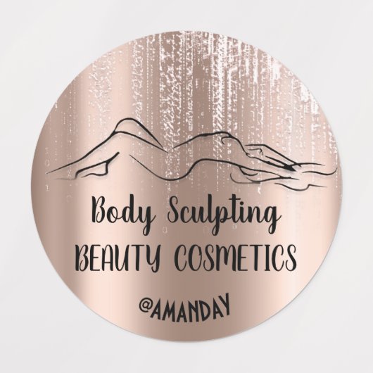 Tropfen Rose Körperkosmetik Balsam-Skulptur Etiketten (Design 2)