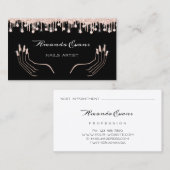 Tropfen Rose Manicure Nägel Künstlerische Ernennun Terminkarte (Vorne/Hinten)