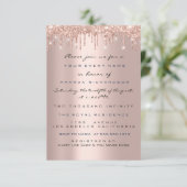 Tropfen Rose Navy Brautparty Süß 16. Einladung (Stehend Vorderseite)