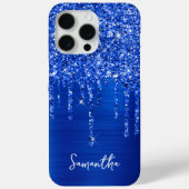 Tropfen Royal Blue Glitzer Glam Name Case-Mate iPhone Hülle (Rückseite)
