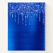 Tropfen Royal Blue Glitzer Glam Name Notizblock (Rückseite)