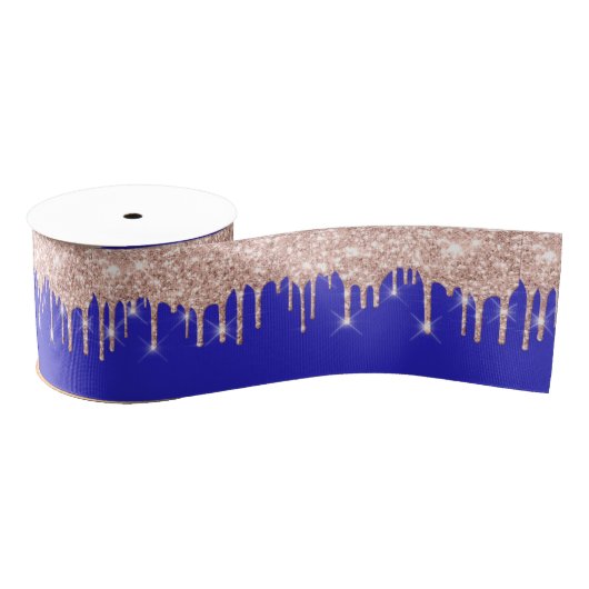 Tropfen Royal Rote Rose Royal Blue Spark Ripsband (Spule)