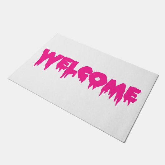 Tropfen-Schriftart WILLKOMMEN Fußmatten-heißes Fußmatte (Schrägansicht)
