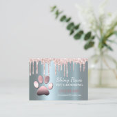 Tropfen Shimmer Dog Pager Pet Grooming Service Visitenkarte (Stehend Vorderseite)