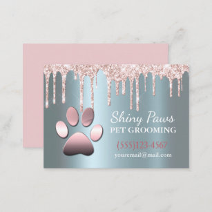 Tropfen Shimmer Dog Pager Pet Grooming Service Visitenkarte