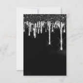 Tropfen Silver Black Bridal Sweet 16. Hochzeit Einladung (Rückseite)