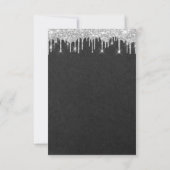 Tropfen Silver Bridal Wedding Sweet 16. Grafik Einladung (Rückseite)