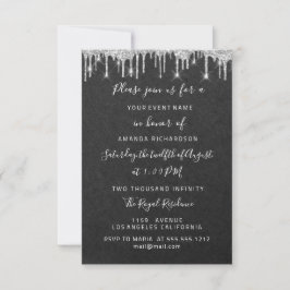 Tropfen Silver Bridal Wedding Sweet 16. Grafik Einladung
