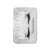 Tropfen Silver Eyes Glitzer Name Monogramm Grau Badematte (Vorderseite Vertikal)