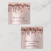 Tropfen Social Media Rose Makeup Quadratische Visitenkarte (Vorne/Hinten)