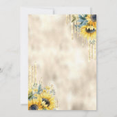 Tropfen Sonnenblumen Brautparty Einladung (Rückseite)