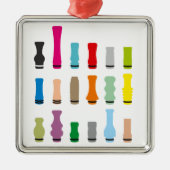 Tropfen-Spitze-Arten Silbernes Ornament (Vorne)