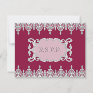 Tropfen-Spitze Bordeaux-Rot RSVP-Antwortkarte RSVP Karte