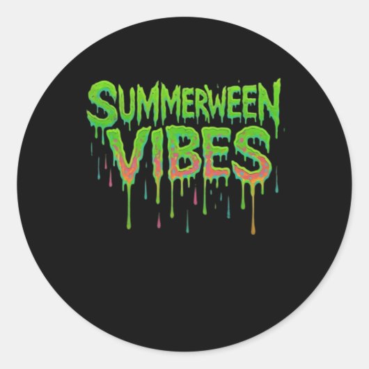 Tropfen Summerween Vibes Spooky Fun Classic Runder Aufkleber (Vorderseite)