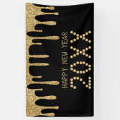 Tropfen von Black & Gold Glitzer - Frohes Neues Ja Banner (Vertikal)
