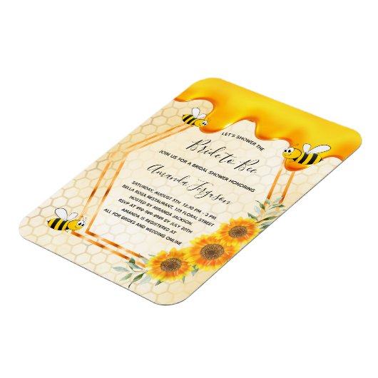 Tropfen von Braut zu Bienengold Süßhonig Brautpart Magnet (Linke Seite)