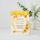 Tropfen von Braut zu Bienengold Süßhonig Brautpart Postkarte (Stehend Vorderseite)