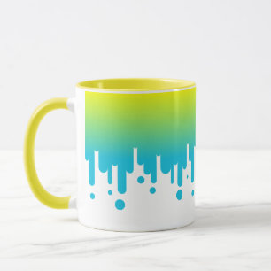 Tropfen von Gelb und Grün Tasse