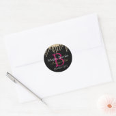 Tropfen von Gold-Glitzer, Name der DIY, Monogramm  Runder Aufkleber (Umschlag)