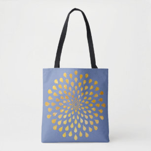 Tropfen von Gold-Glitzern-Mandala auf der gesamten Tasche