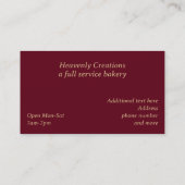 Tropfen von Gold und Extravagantem Kuchen Visitenkarte (Rückseite)