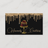 Tropfen von Gold und Extravagantem Kuchen Visitenkarte (Vorderseite)