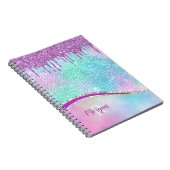 Tropfen von lila Glitzer, Irisierend, Name und Mon Notizblock (Rechte Seite)