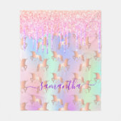 Tropfen von Unicorn-Glitzer, holografisches Drehbu Fleecedecke (Vorderseite)