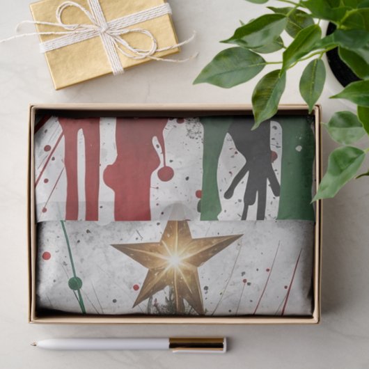 Tropfen Wasserfarbe Weihnachtsbaum Entdeckungsreis Seidenpapier (Geschenk)