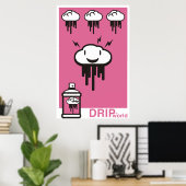 Tropfen World Pink Poster (Heimbüro)