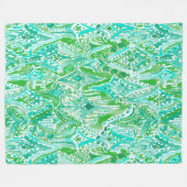 TROPFEN WUNDER Stammes- Beachy Boho Ikat Aquarells Fleecedecke (Vorderseite (Horizontal))