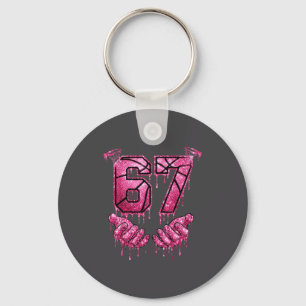 Tropfend 7 Tropf Basketball Sieben 67 Sechs 6 Rosa Schlüsselanhänger