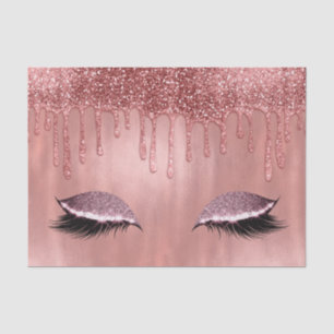Tropfend in Roségold Glitter Rosa Tropfen Wimpern Seidenpapier