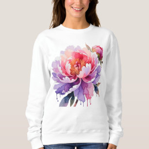 Tropfende Aquarell-Pfingstrose Florale Abstrakte K Sweatshirt